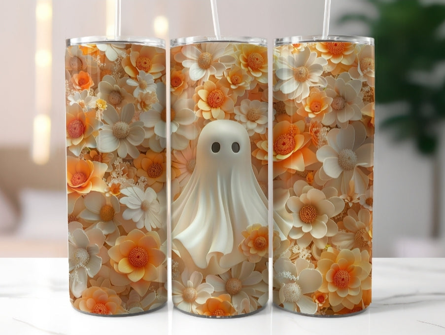 Floral Ghost Tumbler